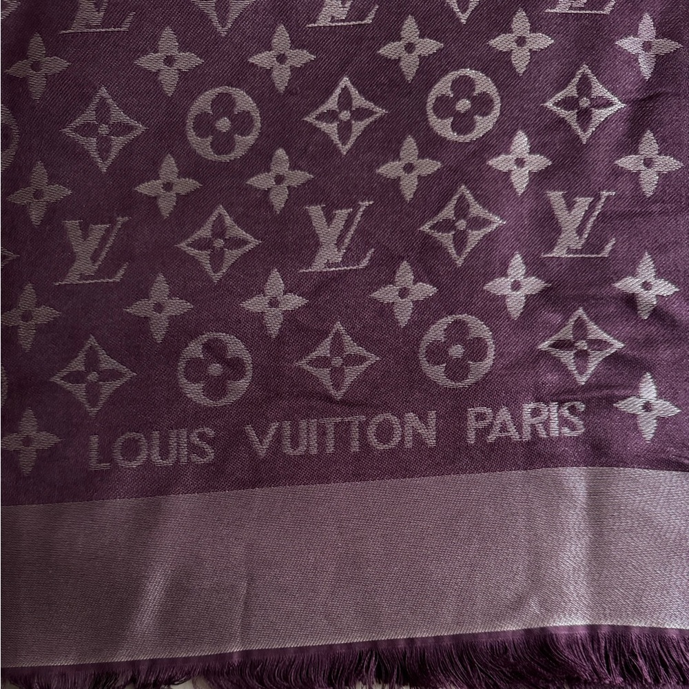 Louis Vuitton Plum and Mauve Monogram Shawl Scarf
